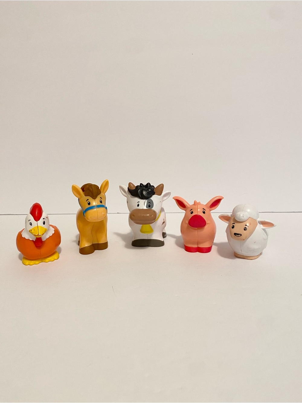 Little People Farm Animal Lot w Cow Chicken Horse Pig Sheep Chunky Figure Toy